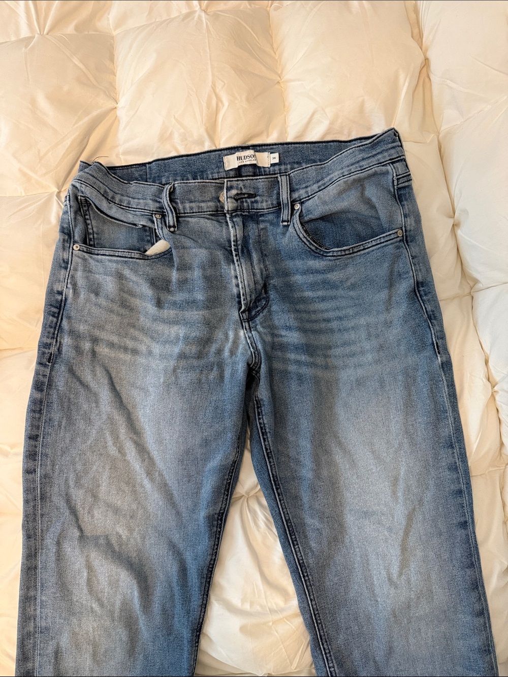 Men’s slim straight Hudson Jeans in Light Blue Wash